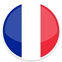 A circle showcasing the flag of France.