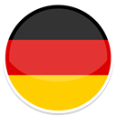 A circle showcasing the flag of Germany.