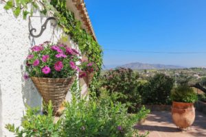 Detached villa with mountain view.