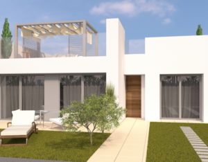A new 3D rendering of a modern villa in Pilar de la Horada, Murcia, priced under 200.000€!
