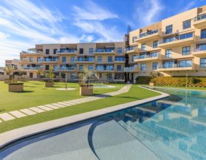 Luxury apartment complex with a swimming pool in Costa Blanca South.