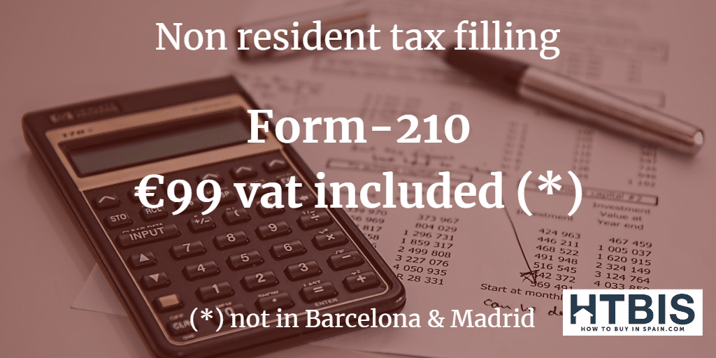 Non resident tax filing form - 20 99 vat included for Best Partners deals in Spain.