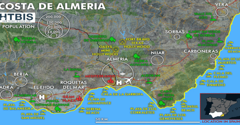 Costa de Almeria map