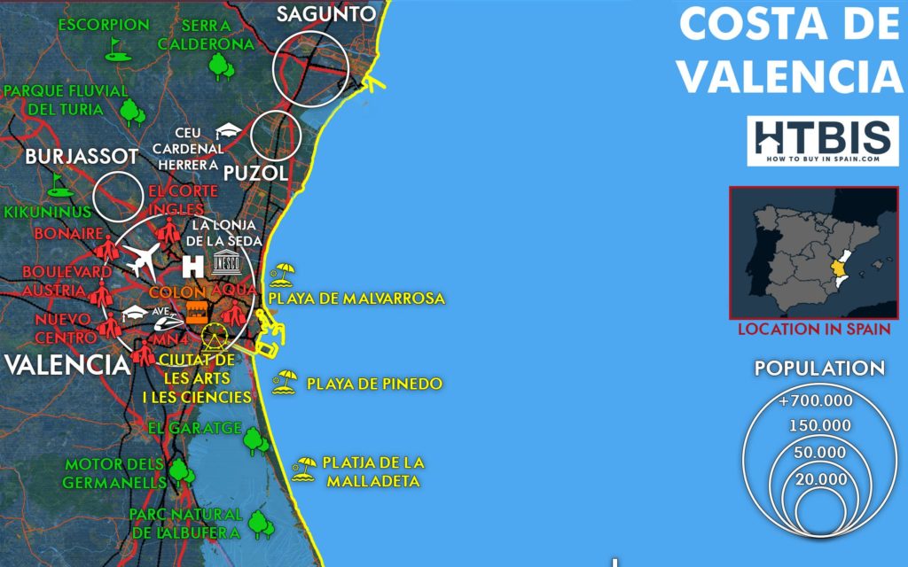 Costa de Valencia map