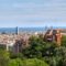 A view of the city of Barcelona from the top of a hill.