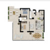 A floor plan of a two bedroom San Roque penthouse apartment.