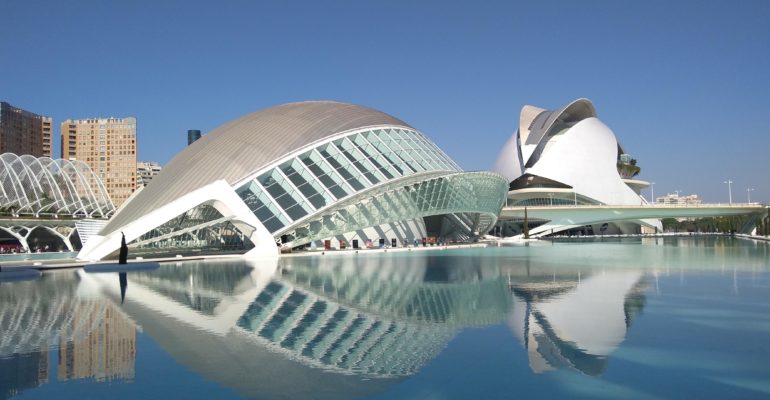 The city of arts and sciences in Valencia, Spain - a popular destination for tourism in Spain.