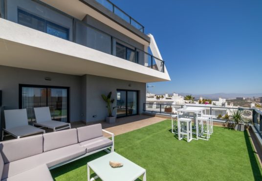 A modern apartment with a large balcony, available as an Alicante New Build Apartment for sale.