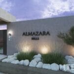 A rendering of the entrance to an apartment in Almazara Hills.