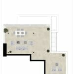 A floor plan of a living room and dining area in a Malaga New Build Apartment.