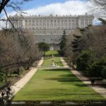 Royal palace garden view in Madrid